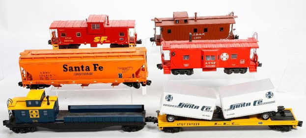 (6) Santa Fe O Gauge Freight Cars