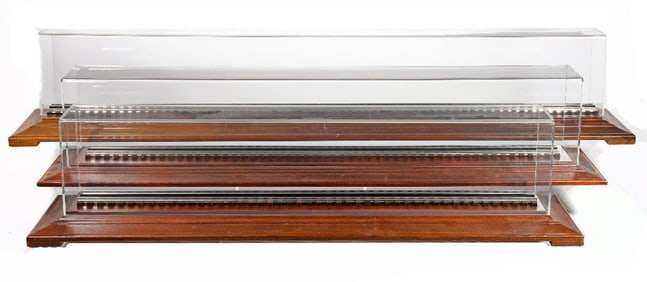 Three - O Gauge Plexiglass Display Cases