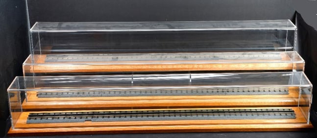 Three O Gauge Plexiglass Display Cases