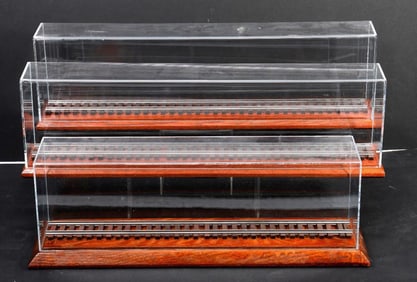 Three O Gauge 2 Rail Plexiglass Display Cases
