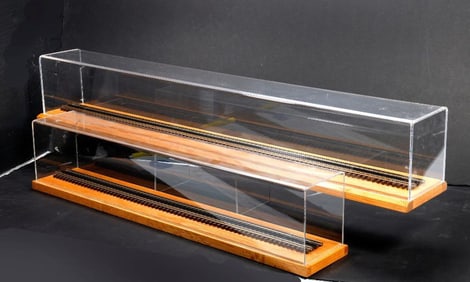 Two O Gauge Plexiglass Display Cases