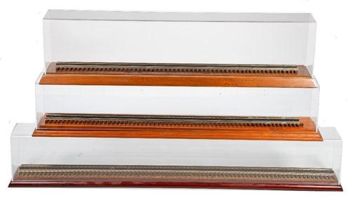 Three O Gauge Plexiglass Display Cases