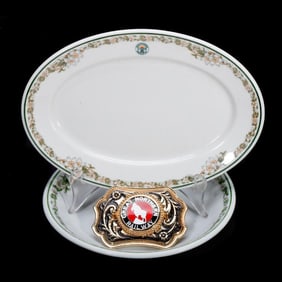 Two Pieces of Southern Pacific China & a Great Northern Buckle