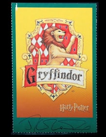 J. K. Rowling Signed Gryffindor House Postcard