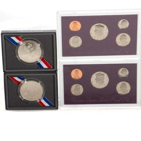 1988 Olympic Silver Dollar, 2004 Thomas Edison Silver Dollar, 1991 Mount Rushmore Silver Dollars