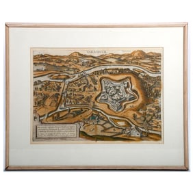 Map of Varadinum Hungary, Braun and Hogenberg