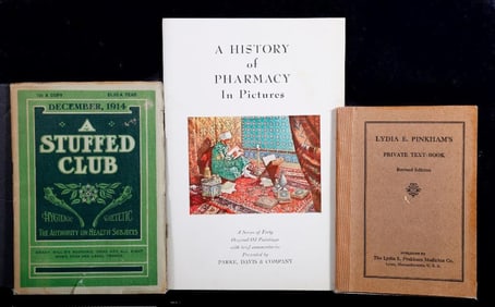 A Stuffed Club by Dr. J. H. Tilden, with Lydia E. Pinkham Booklet, and another