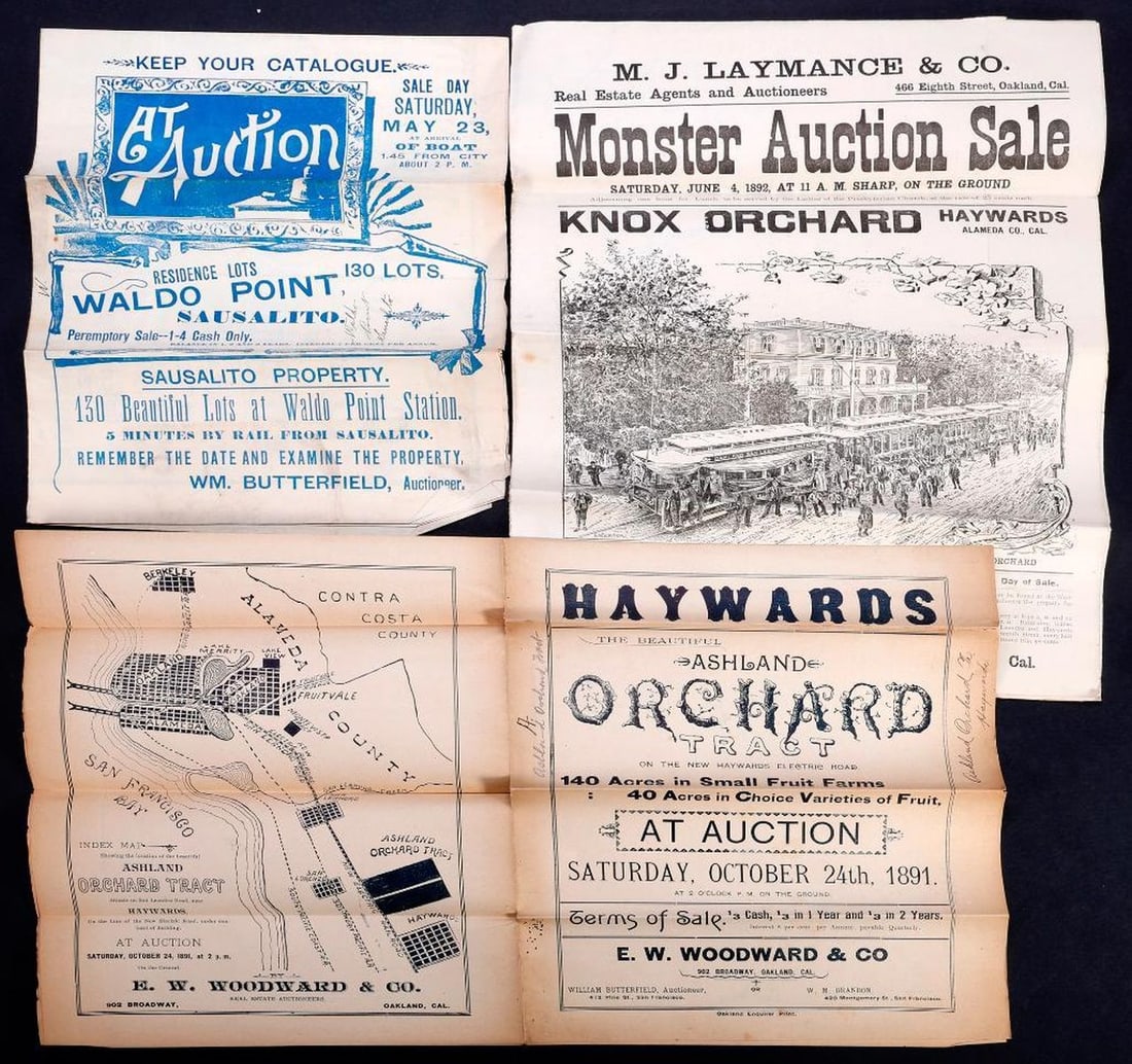 Bay Area Real Estate Auction Brochures/Maps, 19th Century (1 of 6)