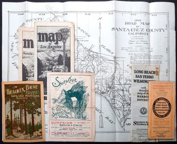 Group of Road/Tract Maps, for Santa Cruz, Pacific Grove, LA, etc. (10)