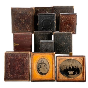 Group of Leather Case Tintypes/Ambrotypes (12)