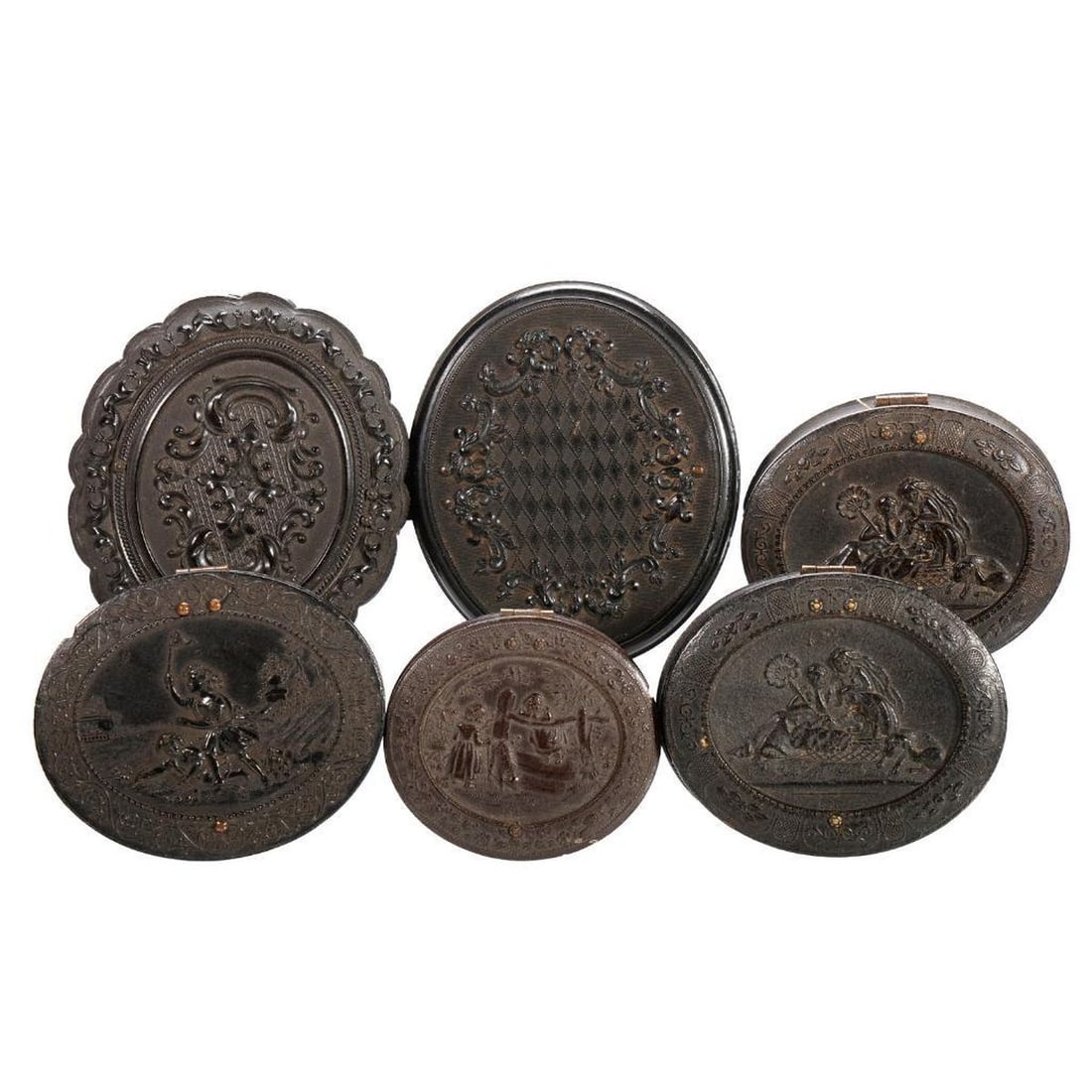 Group of Oval Union Case Tintypes (5) (1 of 5)