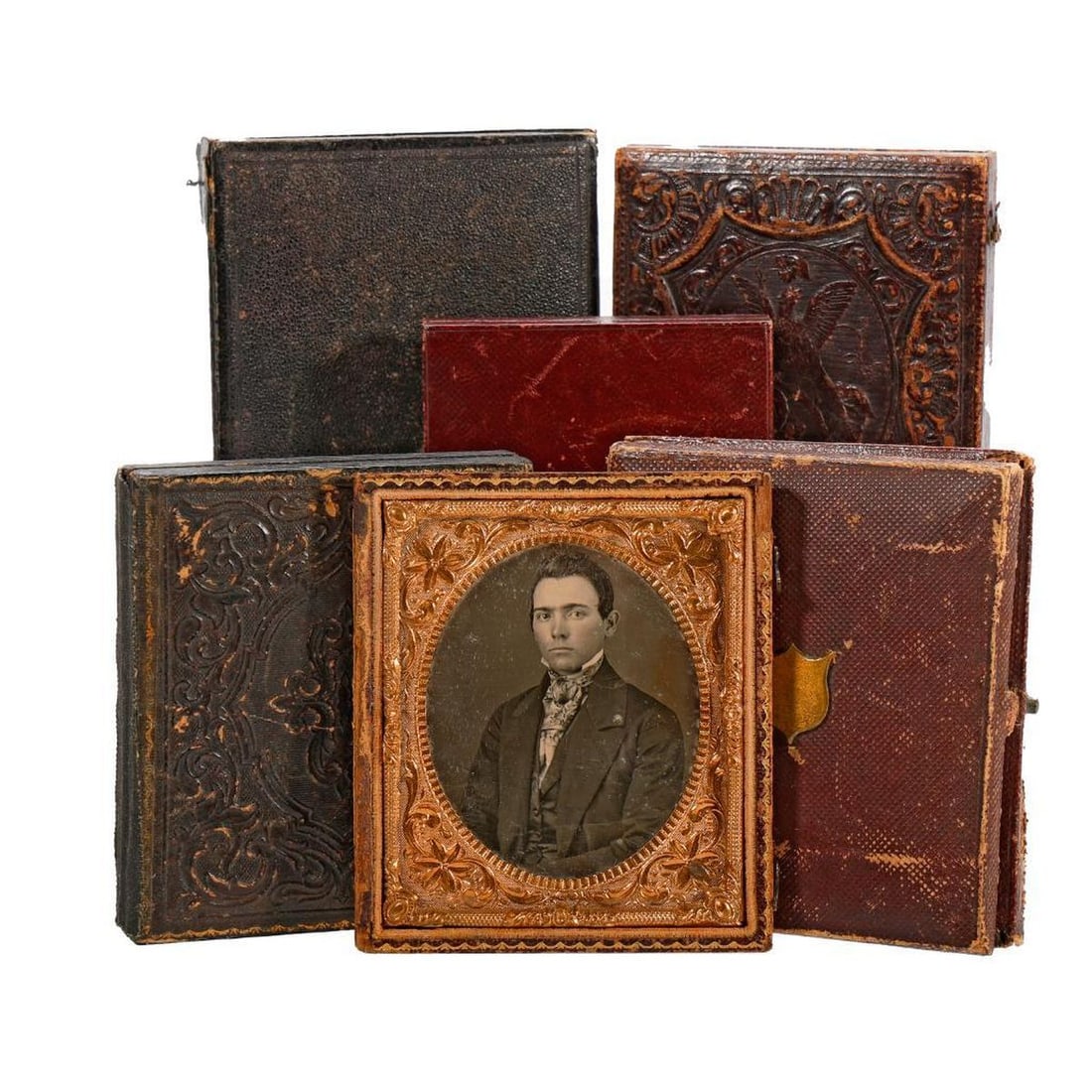 Daguerreotypes/Ambrotypes in Leather Cases (6) (1 of 6)