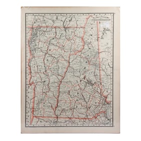 Vermont/New Hampshire Railroad & Township Map