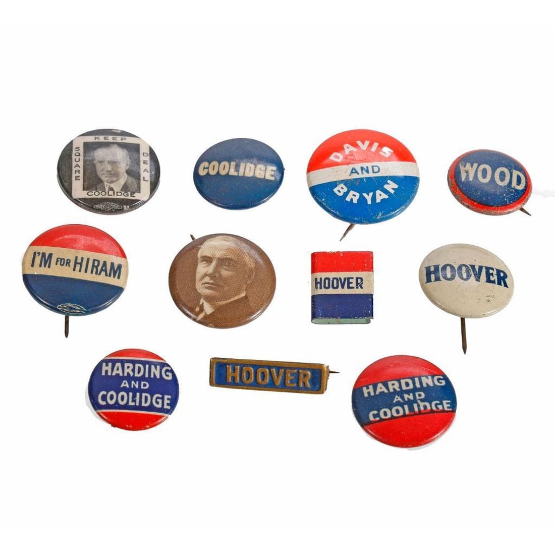 1920s Campaign Buttons, Harding, Coolidge, Hoover, Others (1 of 2)