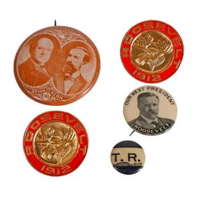 Theodore Roosevelt Campaign Pins/Buttons (15)