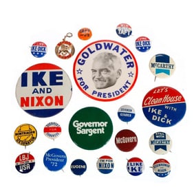 Collection of Political Buttons, 1950s-1970s