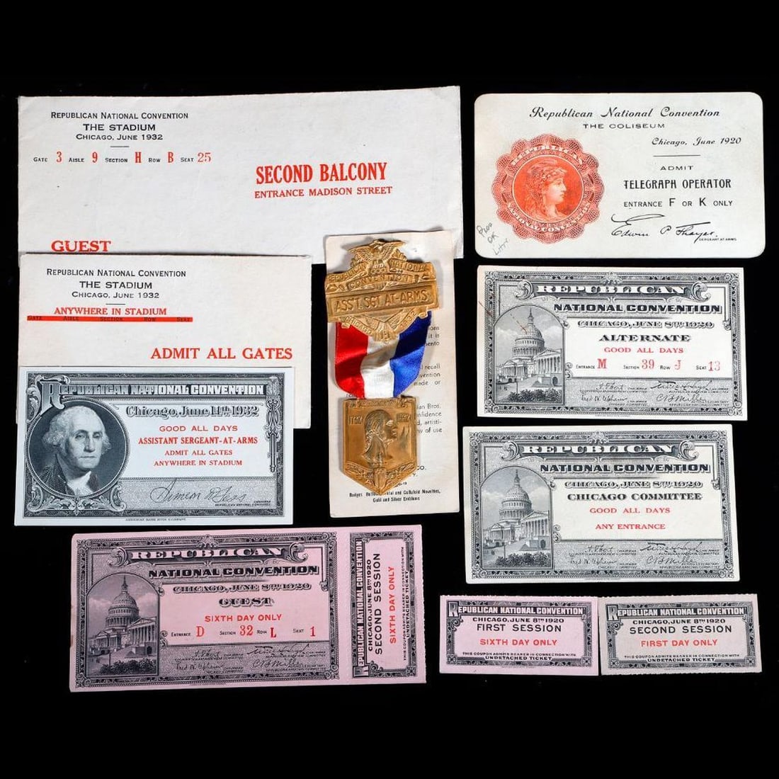 1920/1932 Republican Convention Ephemera (1 of 2)