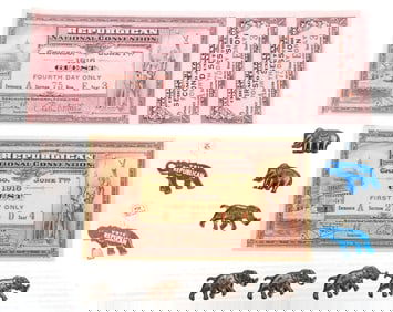 Republican Party Elephants and Convention Tickets, 1900s