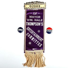 Chicago Mayor William H. Thompson Committee Badge [Prohibition]