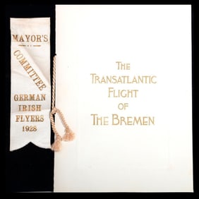Flight of the Bremen Celebratory Dinner Program/Ribbon, 1928
