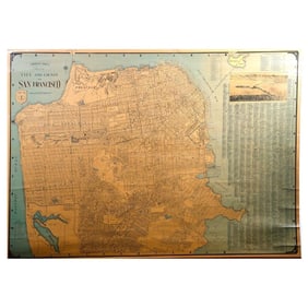 Thomas Bros. Wall Map of San Francisco, 1930s
