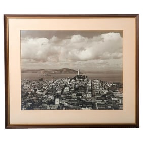 Vintage Photograph of San Francisco Bay and Coit Tower