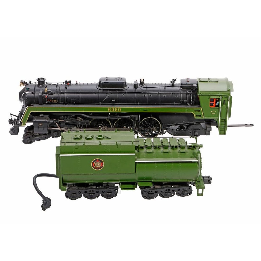 MTH O Gauge Canadian National 4-8-2 Steam Loco: MTH O Gauge 20-3057-1 Canadian National 4-8-2 U1f Mountain Steam Locomotive and Tender in original shelf worn, faded box
