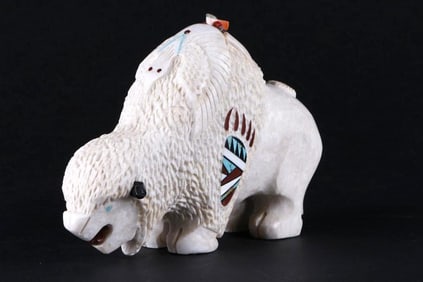 Navajo Carved Stone Buffalo