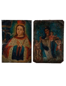 Two Mexican Retablos of Mary