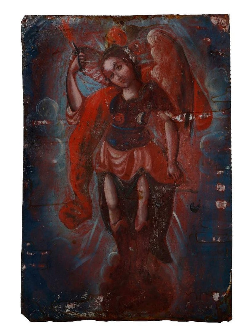 A Mexican Retablo of St. Michael (1 of 2)