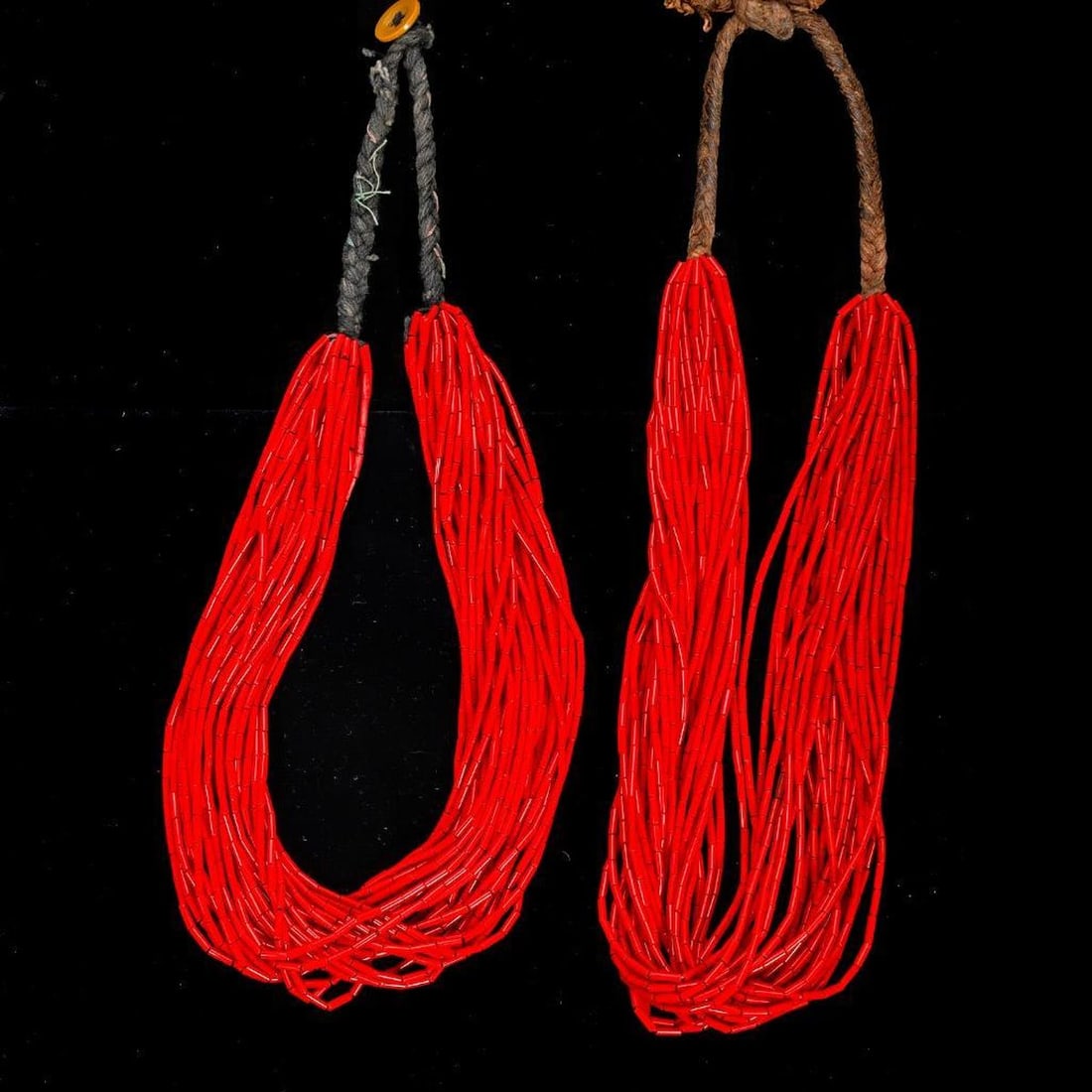 Vintage Native American Southwest Necklaces: Two (2) Vintage Southwest Heishi style Multi-strand Necklaces. Length 10 inches (each). Condition Good (no breaks or damages)