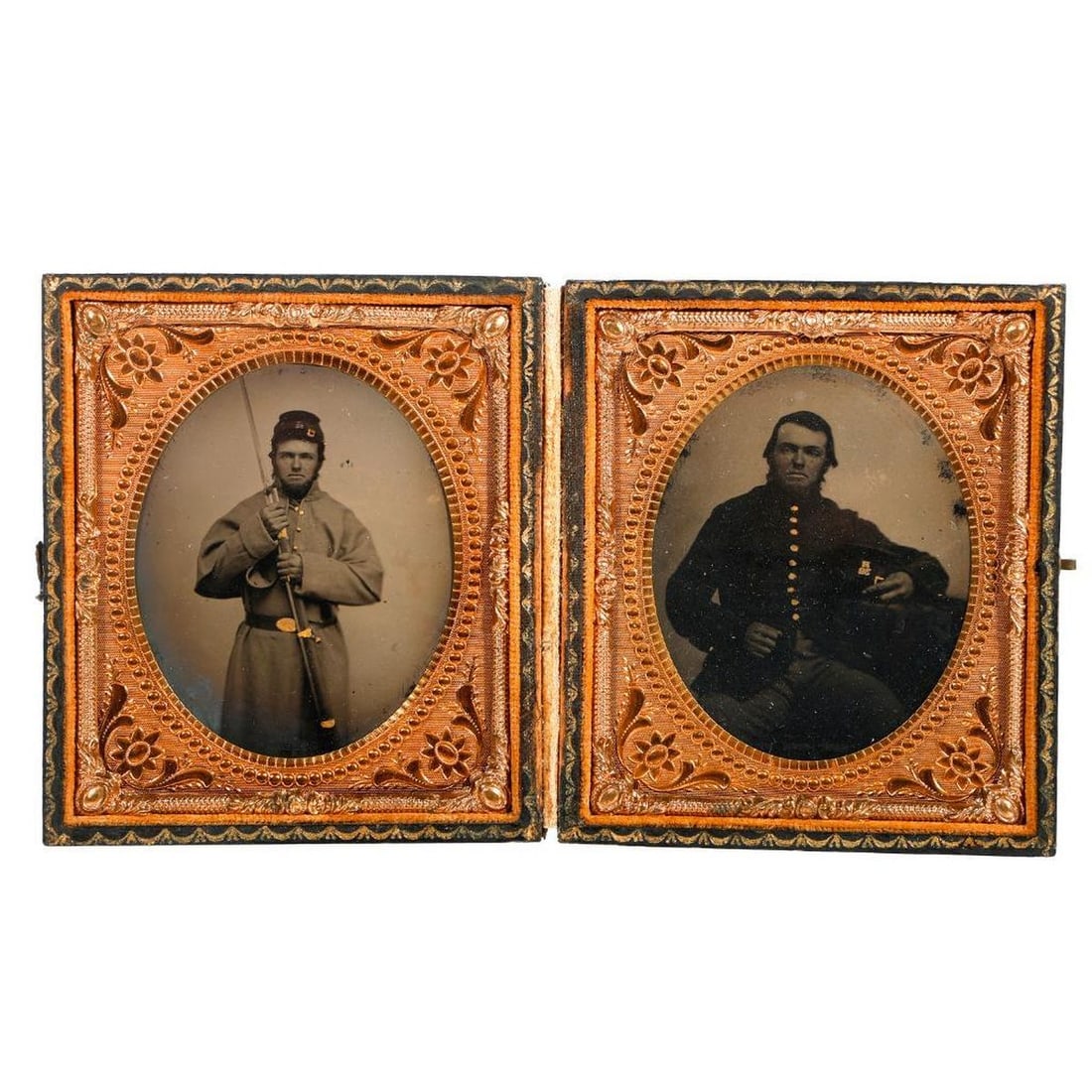 Cased Double Tintype Union Soldiers (1 of 3)