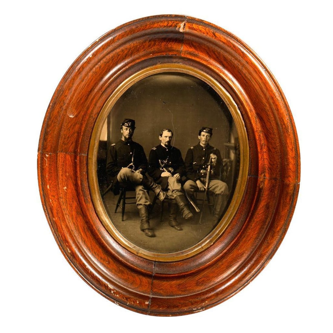 Tintype Photo of Three Infantry Soldiers (1 of 1)