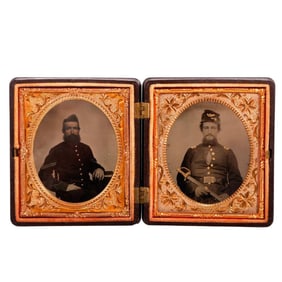 Cased Double Civil War Tintype