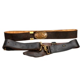 Two Vintage Military Brass Belts