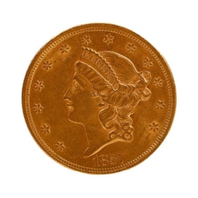 1857 Liberty Head $20 Gold Coin