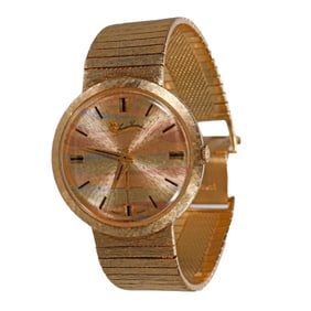 Lucien Piccard 14k gold gent's integral bracelet wristwatch