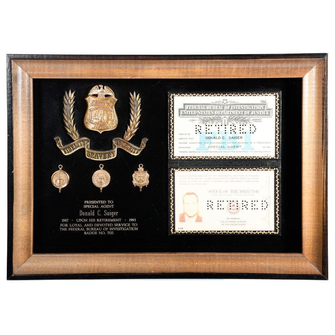 An FBI Agent's Badges, Plaques, Ephemera (1 of 4)