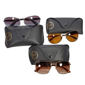 Three Ray Ban Aviator Style Sunglasses