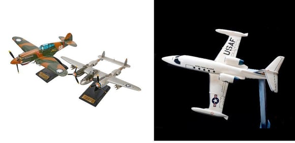 Three Military Airplane Models