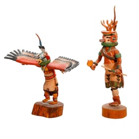 Two Hopi Pueblo Kachina or Katsina Dolls