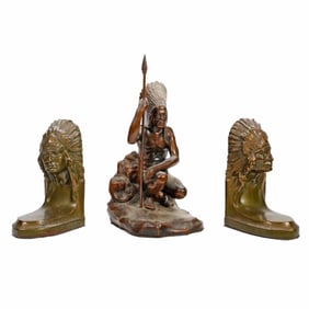 Jennings Brothers Indian Chief Bookends