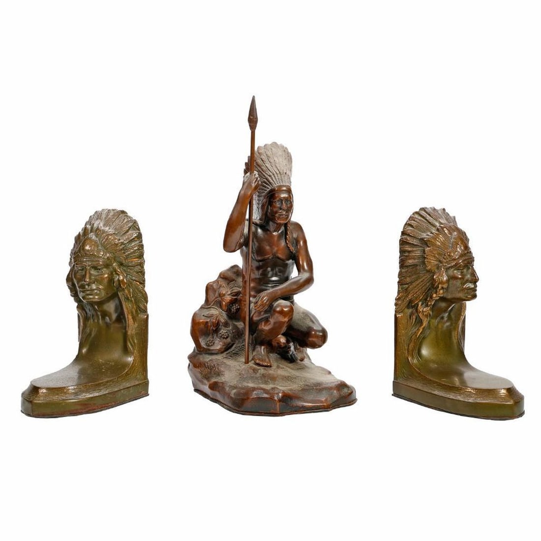 Jennings Brothers Indian Chief Bookends (1 of 3)