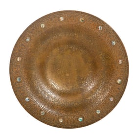 Tiffany Studios Bronze Dish with Abalone Inlay