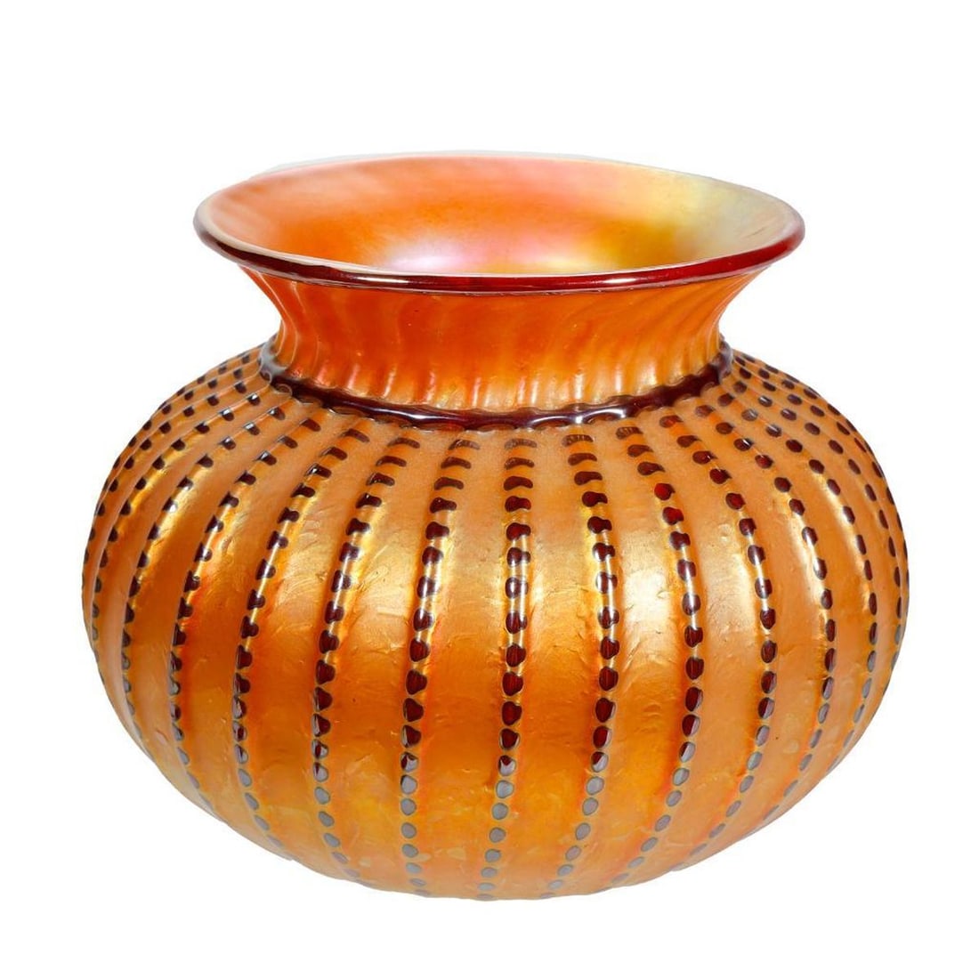 Lundberg Studios Art Glass Indian Basket Vase (1 of 4)