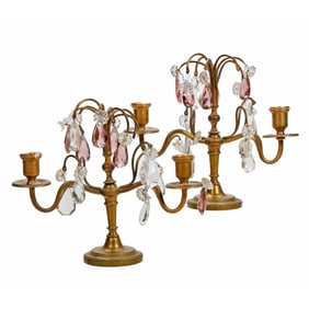 Pair of Louis XVI Style Small Candelabrum