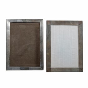 Two Art Deco Engine Turned Sterling Picture Frames