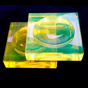 Large Pair Von Furstenberg Lucite Candy Dishes