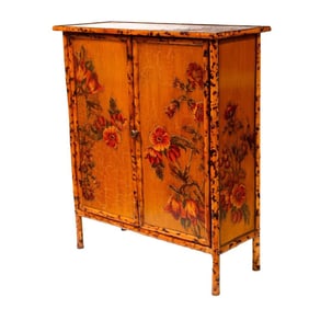 Designer Decoupage Bamboo Cabinet