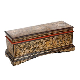 Burmese or Thai Gilt Lacquered Manuscript Chest